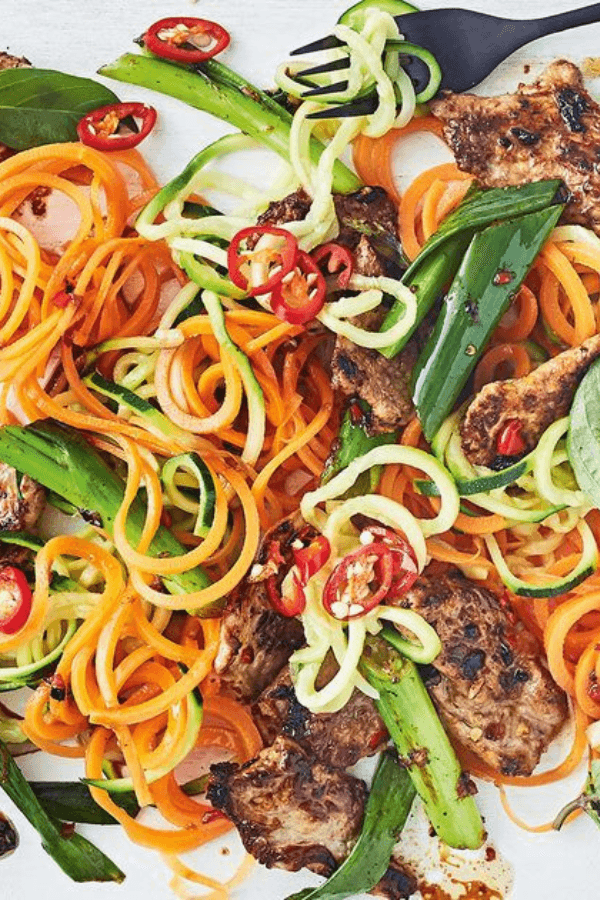 Ginger Pork Stir-Fry With Veggie Noodles