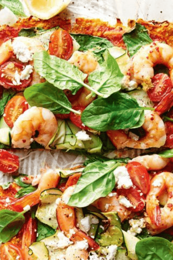 Pumpkin and Chickpea Pizza With Prawns